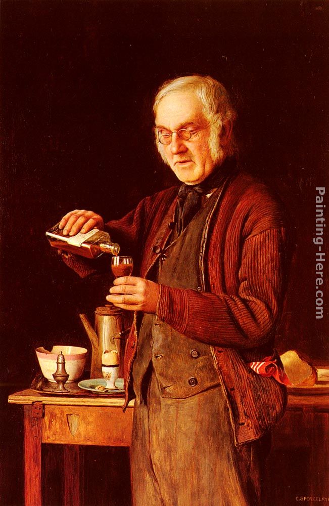 A Good Tonic painting - Charles Spencelayh A Good Tonic art painting